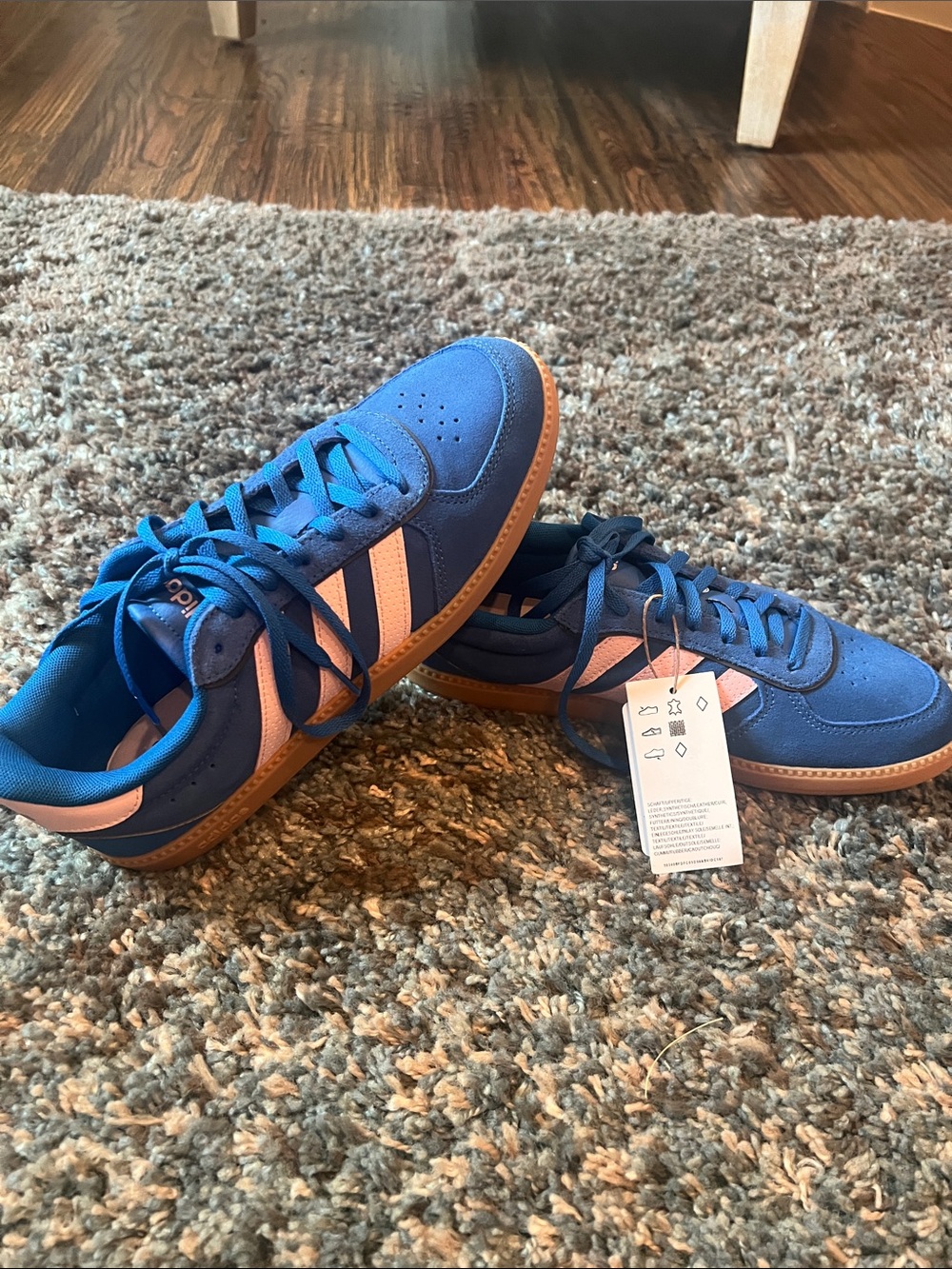 adidas Women's Blue and Pink Sneakers